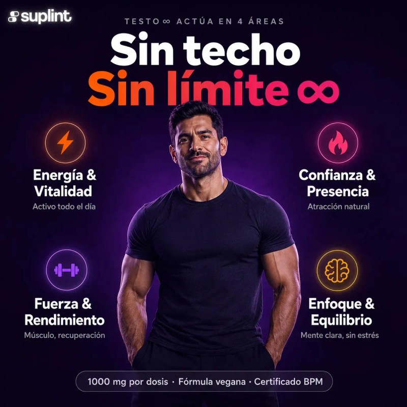 Testo Suplemento Hombre Ácido Aspártico Fenogreco Arginina Zinc Vegano Gluten
