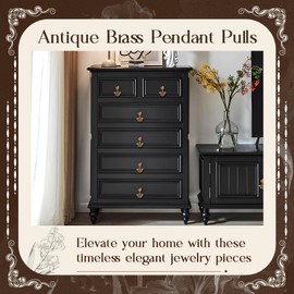 CcHhyyt Pack of 2 Vintage Brass Knobs, Antique Cabinet Knobs, Brass Handle for Cupboard, Drawer, Dresser, Wardrobe, Retro Drawer Knobs, Furniture Handle Made of Pure Brass (2, Red, 47 mm)