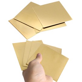 Pack of 8 Brass Sheet Thick 0.5 mm x 50 mm x 50 mm Metal Foil Plate Brass Thin Sheet Brass Plates Brass Foil for DIY Cutting Craft Making