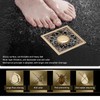Floor Drain Metal Squared Retro Style Water Drainage Shower Drain