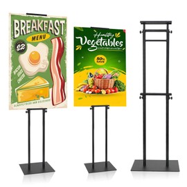 Poster Stand - Heavy Duty Poster Board Stand, Double-Sided Display for Board & Foam Sign, Floor Sign Holder Stand with Base, Adjustable Height Up to 78 inches for Wedding Restaurant Business (1 Pack)