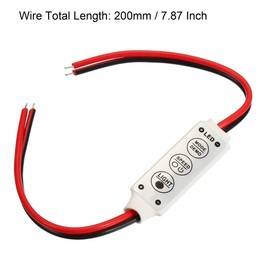 sourcing map LED Strip Dimmer 12 V to 24 V 3 Buttons Mini Brightness Control Lamp Switch for Monochrome Strips Pack of 3