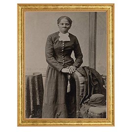 Harriet Tubman Photograph in a Aged Gold Frame - Historical Artwork from 1895 - (8.5" x 11") - Matte