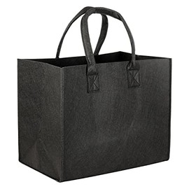 Schramm® Felt Bag in 6 Colours Approx. 35 x 20 x 28 cm Shopping Bag Storage Bag Firewood Bag Felt Bag Felt Bags Colour: Black