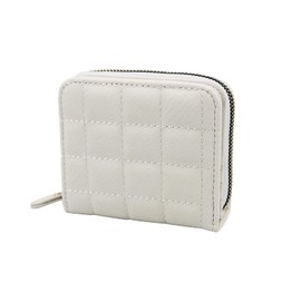 FuninCrea Women's Purse, PU Leather Wallet with Multiple Card Slots, Credit Card Holder for Women with Zipper, Plain Wallet with Embroidered Pattern for Women, Girls, White, S, Minimalist