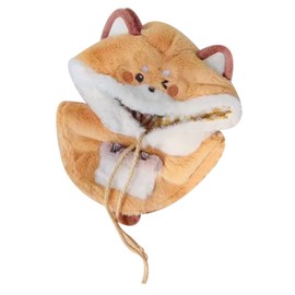 YUYAKESHI Cotton Doll Clothes for Animals, Doll Clothes, Change of Clothes, Outerwear, Hat with Ears, For Stuffed Toys, Kigurumi, Cute, Animal, Fluffy, Cloak (Fox, 5.9 inches (15 cm)