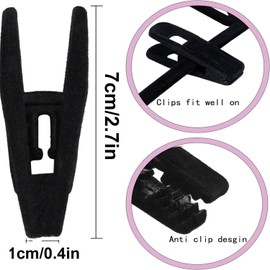 50 Pack Velvet Hangers Clips, Non-Slip Skirt Hanger Velvet Clips for Velvet Hangers, Strong Finger Clips Perfect for Thin Velvet Hangers Skirt Pant Suit Clothes, Velvet Baby Hangers Clips (Black)