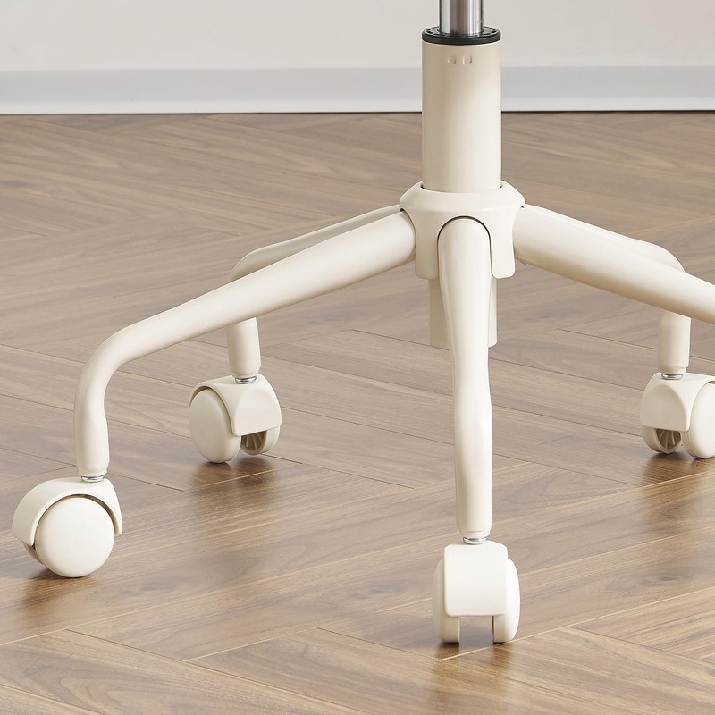 DR.LOMILOMI Pneumatic Swivel Rolling Stool Chair 503 Kai (Standard, Cream)