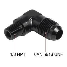 EVIL ENERGY EVIL ENERGY 6AN to 1/8" NPT Male 90 Degree Fitting Adapter Aluminum 2PCS