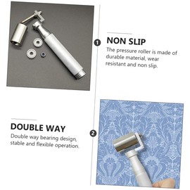 OSALADI 40mm Diameter Pressure Wheel Stainless Steel Seam Roller Metal Roller Tool Easy to Use for Wallpaper Decorative Projects