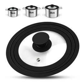 Universal lid, universal lid, diameter 16, 18 and 20 glass lids for pots, multifunctional pan lid, heat-resistant pot lid for pans and pots lid