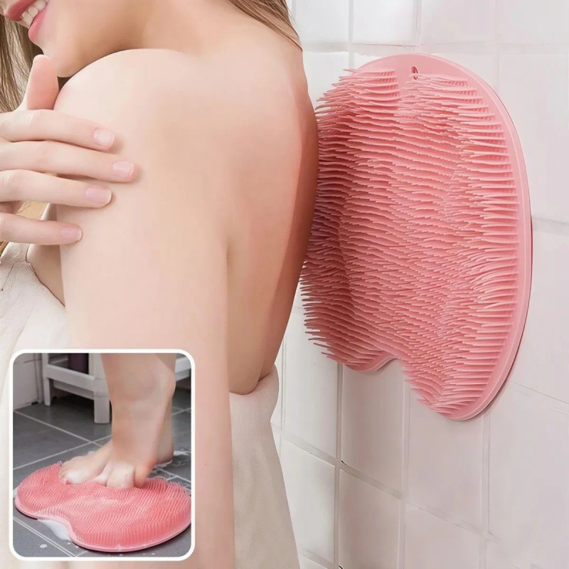 Almohadilla De Silicón Para Masaje Y Exfoliación De Espalda Rosa