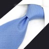 Shlax&Wing Men's Fashion Long Tie Thin Blue Solid Silk Long