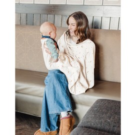 Konssy 2-Pack Muslin Nursing Cover Up for Breastfeeding Moms with Rigid Hoop, 100% Cotton, Lightweight & Breathable Breastfeeding Cover, Adjustable & Comfort