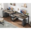 Tribesigns 90.55'' 2 Person Desk with Storage Shelves, Double Computer