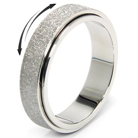 MHWTTY Fidget Spinner Ring Stainless Steel Anxiety Ring for Women Fidget Toys Adults Fidget Rings Anxiety Toys Fidget Spinner Ring Men