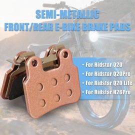 CMTOTWO Brake Pads for Ridstar Ebike: 2 Pair Semi-Metallic Brake Pads Fit for Ridstar Q20, Q20 Pro, Q20 Lite, H26 Pro Electric Bike Brake Accessories - Fit for XD-KLBS-DOT4 Hydraulic Brakes