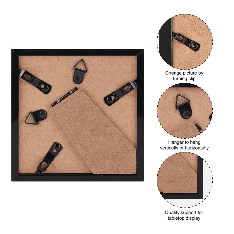 Giftgarden 4x4 Picture Frame Black, 4 by 4 Thin Square