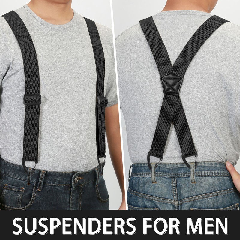 Adjustable X-Back Suspenders for Trousers – 1.6-Inch Wide Elastic Support