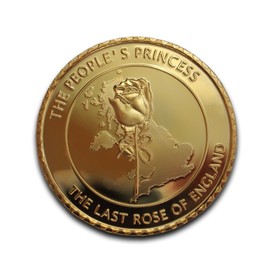 Princess Diana Rose of Wales Rare Gold Color Token Gift & Commemorative Collectible England Gift
