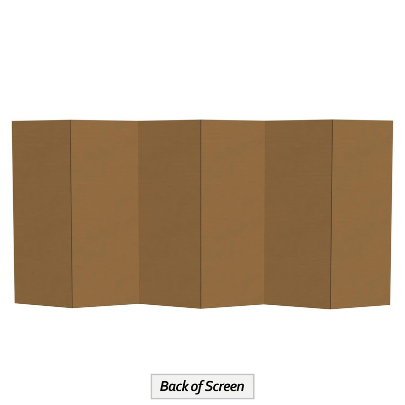 4 ft. Short Brown Temporary Cardboard Folding Screen - 6