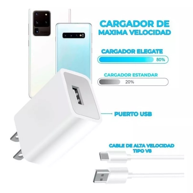 EGTMA Kit 3 Piezas Cargadores Micro Usb V8 Para Teléfonos