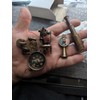 Set of 5 Brass Miniature Nautical Replicas–Vintage-Style Telescope, Compass, Sextant,