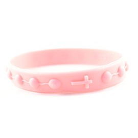 Goods For Giving · Silicone Rosary Decade Wristbands · Pink · 3 Pack · Size 8'' · Safe, Comfortable, Versatile