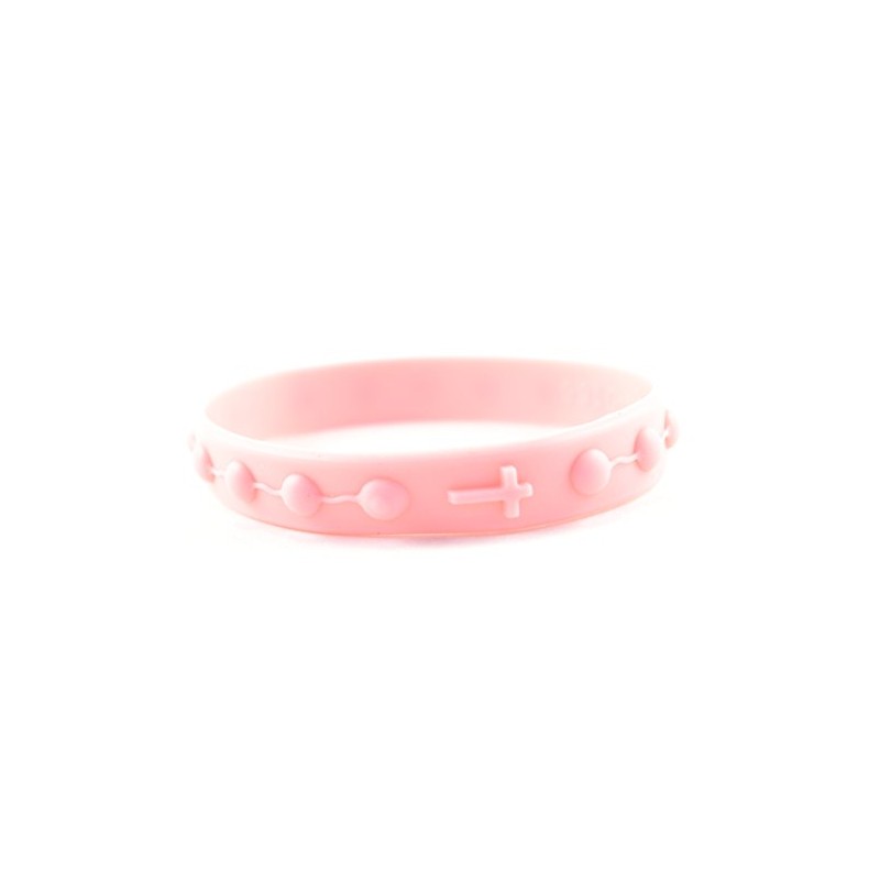 Goods For Giving · Silicone Rosary Decade Wristbands · Pink