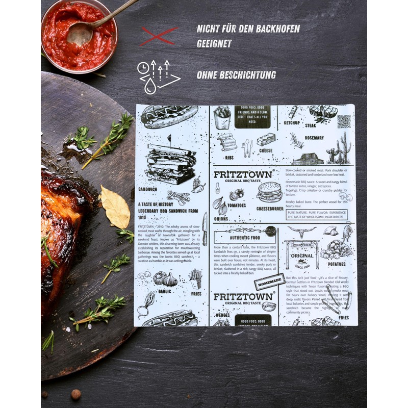 FRITZTOWN® Deli Paper Brown 25 x 25 cm (25 x