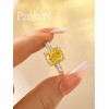 4.5ct Cushion Cut 925 Silver Yellow Stone Engagement Ring for