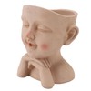 Men Face Flower Pot Hand Painting Resin Men Head Flowerpot