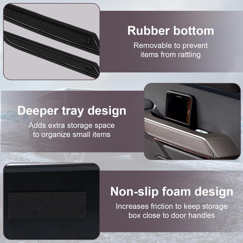 ecocstm 4 PCS Door Handle Storage Organizer, Compatible with Ford