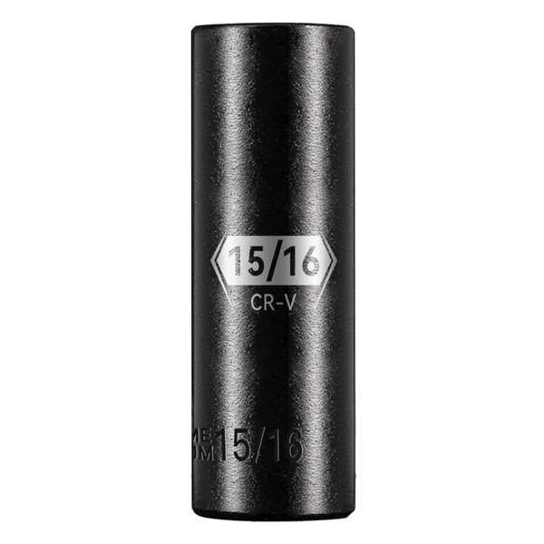 BLACKROBOT 1/2 Inch Drive 6-Point Deep Socket, 15/16 inch Deep