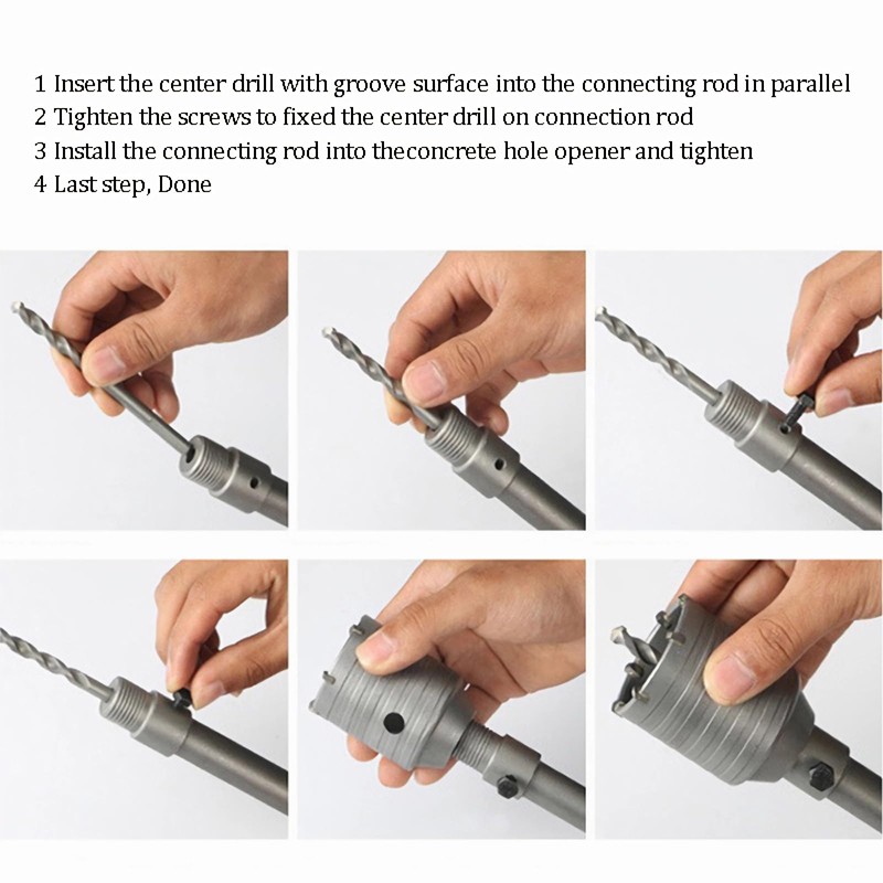WUWEOT 2 Set 2 1/2 Inch Concrete Hole Saw with