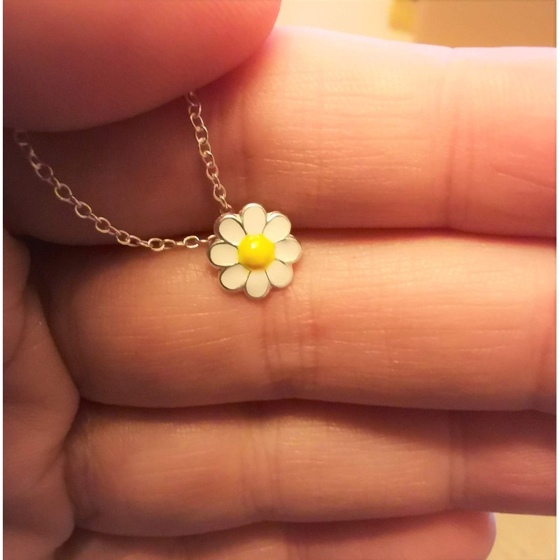 Daisy Flower Necklace and Pendant - Sterling Silver