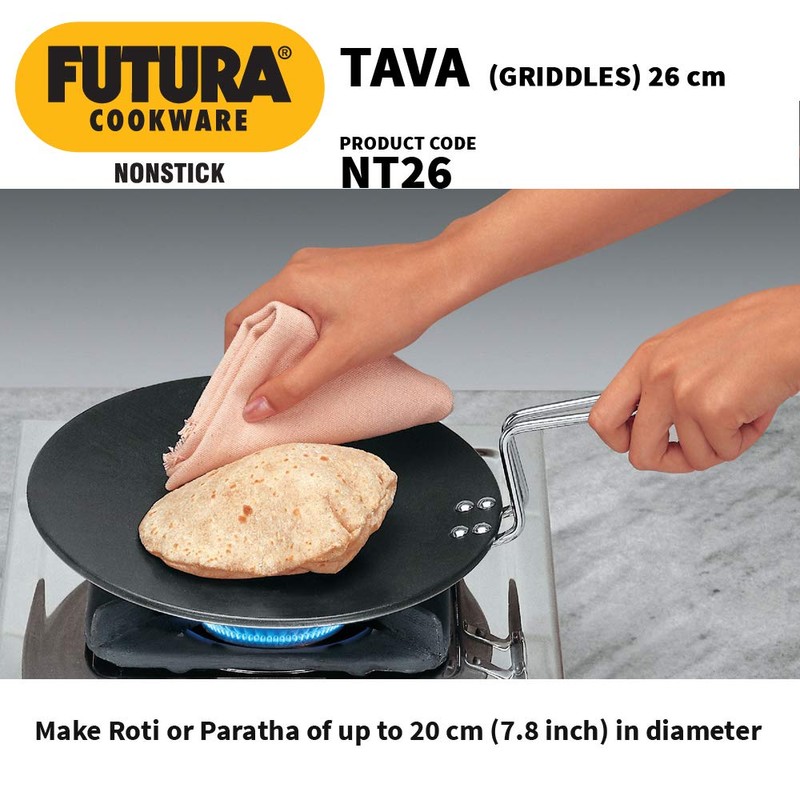 Hawkins Futura 26 cm Tava, Non Stick Tawa with Stainless