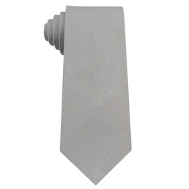 Mens Regular Width Color Linen Neckties - Standard and Extra Long Tie (Light Gray, Standard 58 inches)