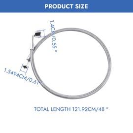 24 Inch Length 4AN Turbo Oil Feed Line Stainless Steel Braided 90 Degree Straight Hose End Pressure 551871 Remote Turbocharger Sensor Turbo Oil Inlet Pipe Silver