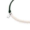 TOUS Women's Green Nylon Cultured Pearl Bracelet with Bear Motif