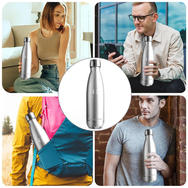 Vikastar Thermos Flask, 0.5 L Leak-Proof, Stainless Steel, BPA-Free, Drinking