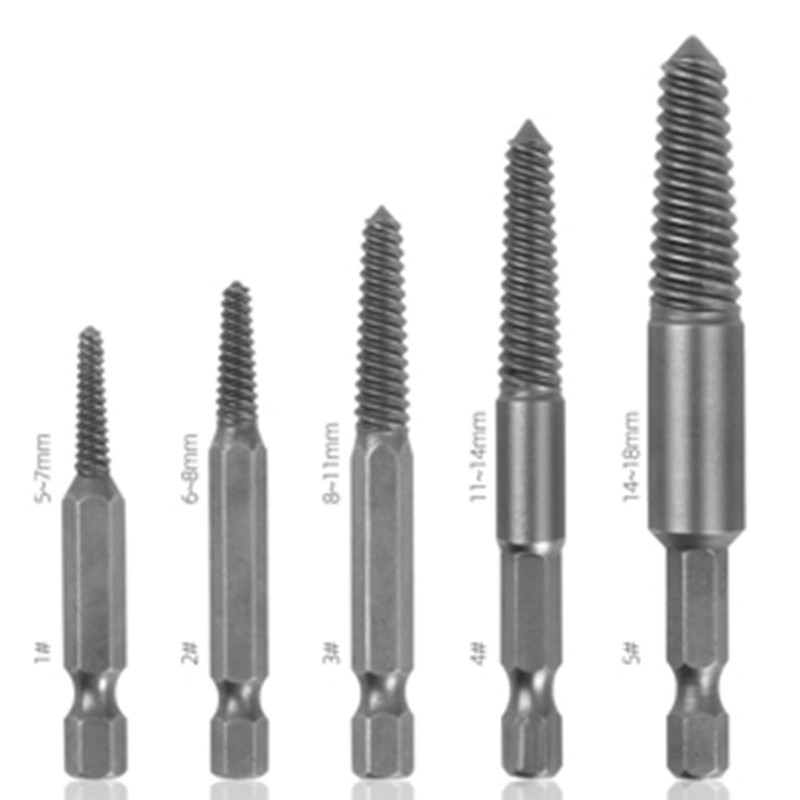 6 Pcs Screw Extractor Set, Headless Screw Remover Broken Bolt