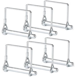 Sicherungsstift, 6 Stück Rechteck Splinte, 10x 80 MM Kupplungsstift, Sicherungsbolzen, Rohrklappsplinte mit Rastverschluss, für Bauernhof-Anhänger, Bauernhof, Garten,Silber