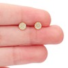 14K Yellow Gold Cubic Zirconia Tiny Round Dot Mini Disk