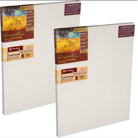 MASTERPIECE Z2VR-1010 Vincent Pro 7/8" Deep Raw Unprimed Heavy Weight #12 Cotton 11.5 oz Stretched Canvas 10" x 10" Natural 2 Pack