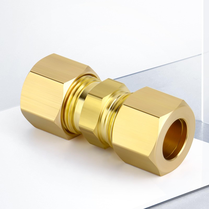 TAILONZ PNEUMATIC 5PCS Brass Compression Tube Pipe Fitting, 6mm Tube