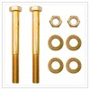 GusHillUSA GH25389-6 Channel-Mount Adjustable Trailer Coupler Hardware Kit, Yellow Zinc