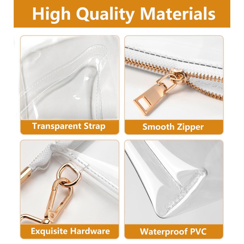 Clear Bag for Women Stadium Approved, Clear Purses, Clear Messenger