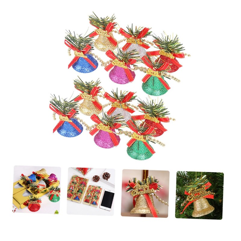 Ciieeo 12 Pcs Large Plastic Jingle Bells for Christmas Tree