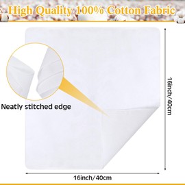 VitalCozy 150 Pack Mens Handkerchiefs 16 x 16 Inch White Cotton Handkerchiefs for Men Soft Square Hankies Father Husband Boyfriend Birthday Wedding Gifts Costume Accessories